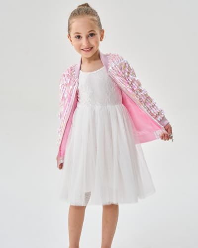 Image of 2Bunnies Girl Ombre Pastel Gradient Shimmer Sparkle Colorful Sequin Bomber Jacket