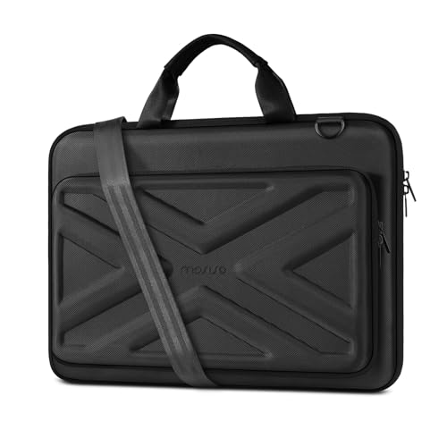 MOSISO Hard Shell Laptop Case for Men Women,15-15.6 inch Computer Bag Compatible with MacBook, HP, Dell, Lenovo, Asus, Notebook,16 inch Laptop Bag with Front Pocket & Shoulder Strap, Black