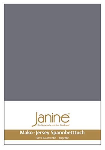 Janine Spannbettlaken Jersey 5007, Gr. 150x200 cm, Fb. 48 opalgrau, Mako-Jersey