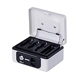 SENTRY (セントリー) 金庫 手提げ金庫 小型 キャッシュボックス 収納ボックス 鍵付き B7 キーロック コインケース ワンタッチオープン ライトグレー SCB-6