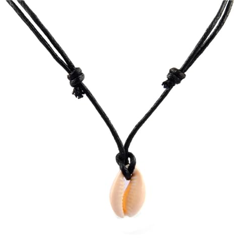 XZZHIHHA Collar Colgante de Concha Natural de Cadena de Cuerda Simple Collar de Gargantilla de Concha Marina para Mujeres y Hombres Collar de joyería de Playa de Verano de Moda