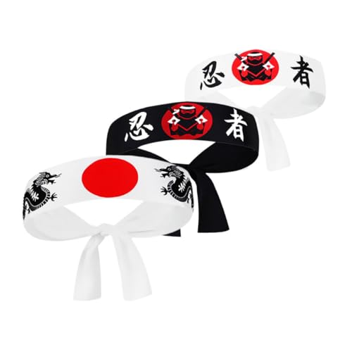 VALICLUD 3stücke Ninja Stirnbänder Karate Für Japanische Samurai Stil Stirnband Aus Polyester Atmungsaktiv Für Sport Alltag Und Themenveranstaltungen VALICLUD 3stücke Ninja Stirnbänder Karate Für Japanische Samurai Stil Stirnband Aus Polyester Atmungsaktiv Für Sport Alltag Und Themenveranstaltungen