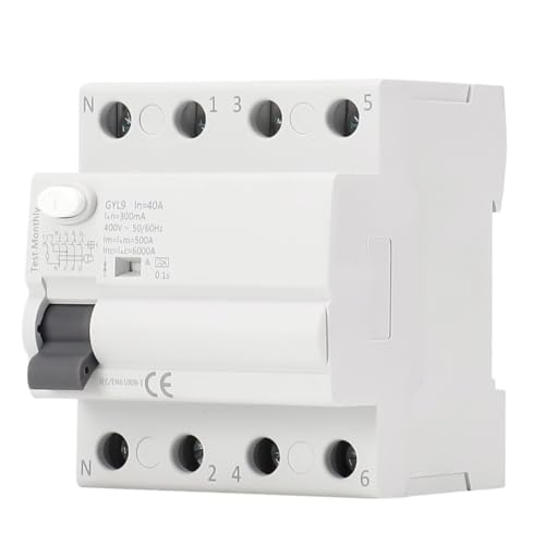 Differenziale superimmunizzato trifase 4P (3P+N) 40A 300mA e 6kA. Classe A SI. Interruttore differenziale RCCB Super Immunizzato. Interruttore RCCB 4P 40A 300mA