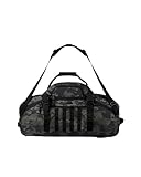Mala Expedition 2.0, Mochila Tática 70L, Tecido 600D PVC, Sistema MOLLE, 65x35x32,5cm, Impermeável, com Alças Acolchoadas e Compartimentos Removíveis (WARSKIN BLACK)