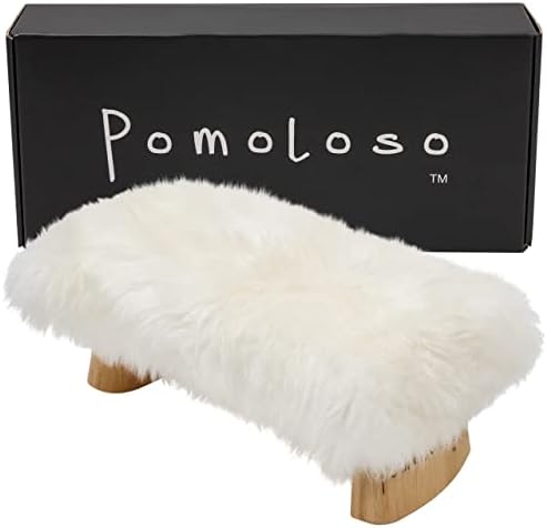 Meditation Bench Luxury Genuine Sheepskin Seat Cover Meditate Deeper & Longer in Pure Comfort - Mindful Prayer Kneeler - Unique Ergonomic Design Supports Back and Knees to Bring Health & Wellbeing