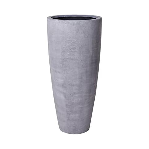Vivanno Pflanzkübel Pflanzgefäß Blumenkübel Fiberglas City Beton-Optik Grau Cover