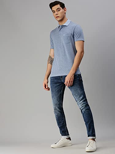 ONN Men's Powder Blue Half Sleeves Polo Collar T-Shirt with Pocket (Size : XX-Large)
