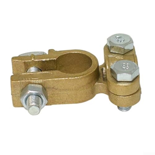 1 Pair Brass Car Battery Terminal Connectors 12V 24V with Screw Mount for Secure Electrical Connection Suitable for Motorcycles Cars and Trucks
