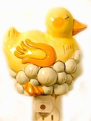 Rubber Ducky Nightlight from Clayworks - Blue Sky by Heather Goldminc