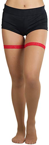 Image of ToBeInStyle Women's Fine Classic Fishnet Thigh High Stretch Nylon Novelty Stockings