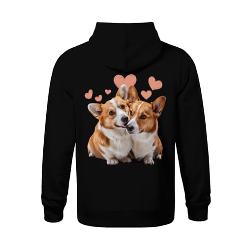 Kids Cute Pet Corgi Lovers Boys Girls Lightweight Kangaroo Pocket Fleece Hoodies3