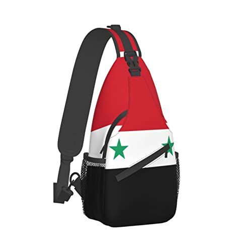 Morrales unisex con bandera de Siria y diseño diagonal miniatura 3