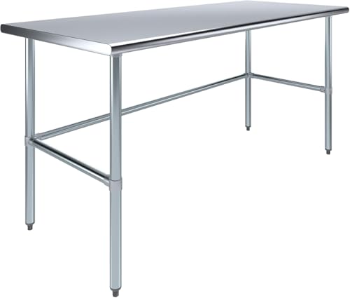 Image of 72 inchx30 inch Open Base Stainless Steel Work Table, NSF