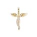 Price comparison product image Engelsrufer Women's 925 Sterling Silver Gold Plated Studded with 92 White Zirconia Angel Pendant, Size 52 mm