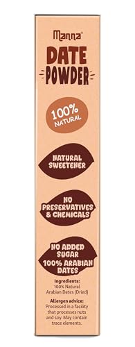Image of Manna Date Powder Natural Sweetener. Kharik /Khajur Powder. No Added Color, Flavor or Preservatives. Healthy Substitute for Sugar. 200g