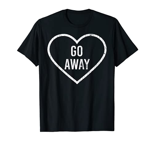 Go Away Heart Pocket Funny Introvertits Extrovertidos Gráfico Camiseta