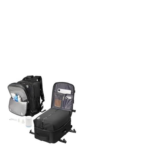 Sac a Dos sous Vide de Voyage Cabine Avion avec Pompe – Sac de Compression avec Airbag, Port USB, Bagage à Main Imperméable - Noir