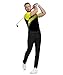JACKETOWN Mens Polo Shirts Short Sleeve Print Dry Fit Performance Moisture Wicking Casual Collared Golf Shirts Black and Yellow