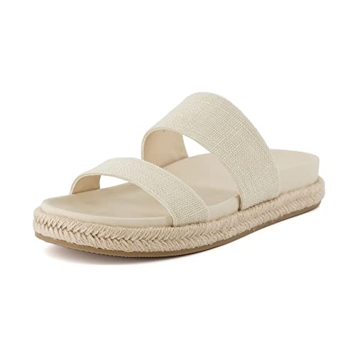 CUSHIONAIRE Women's Niles Espadrille footbed sandal with +Comfort, Wide Widths Available