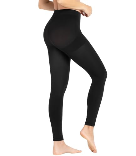 CURVEEZ Shapewear for Women Tummy Control Seamless Mid Waisted Light Compression Footless Control Long Briefs Black