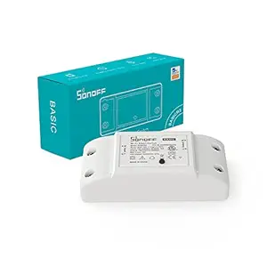 Sonoff Basic R2 (Upgrade) with RED Load ON LED, Blue Wi-Fi LED & Flame-Resistant PC Material - Wi-Fi Smart Switch - Works with eWeLink, Alexa, Google Assistant