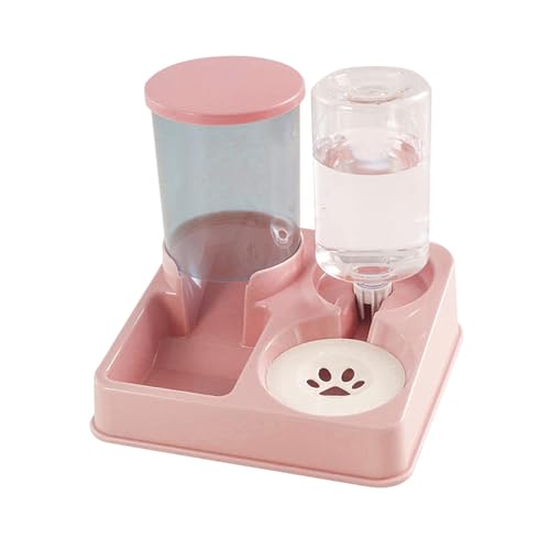 Pet Feeder and Water Dispenser Cat and Dog Bowl for Dogs and Pets Kitten Food and Water Bowl Pet Feeding Station Self Feed, Pink