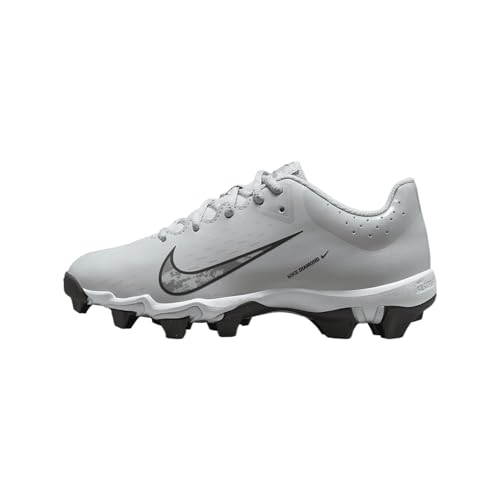 Nike Hyperdiamond 4 Keystone Big Kids' Softball Cleats (FZ0919-002, Pure Platinum/Wolf Grey/White/Iron Grey)
