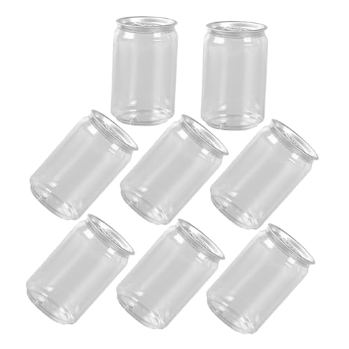 HOLIDYOYO 8個 素材使い捨てジュースボトル キャップ付き 透明ドリンク容器 ミルクティーや多用途飲料包装用 耐久性と 性確保