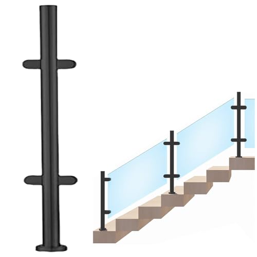 Glasgeländerpfosten Treppengeländer Aus Glas (ohne Bohren), Balustradenpfosten Für Gartenzäune/Flure/Schutzgeländer, Balustradenpfostensystem Aus Edelstahl(B-MID,Height 105cm)