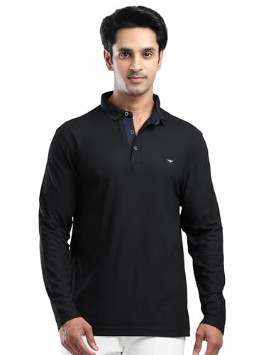 Image of STELLERS Men's Full Sleeve Polo T-Shirt | Feather Touch Feel | Odour Resistant | Wrinkle Free | Quick Dry | Stretchable | Lightweight | Anti-Static | UV Resistance | Anti-Microbial