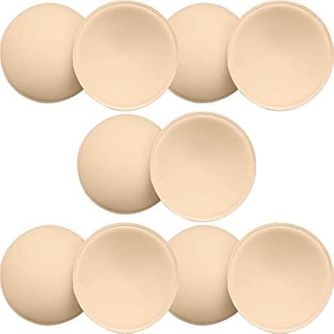 SKENGWEL 5 Pairs Round Bra Inserts Pads, Removable and Washable Bra Cups Inserts for Bikinis Top Swimsuit Sport Bra (5 pairs beige B/C) Cover