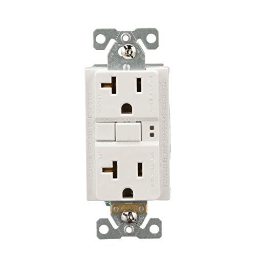 Eaton GFCI Self-Test 20A -125V Duplex Receptacle with Standard Size Wallplate, White by Eaton - Used condition - US$14.81