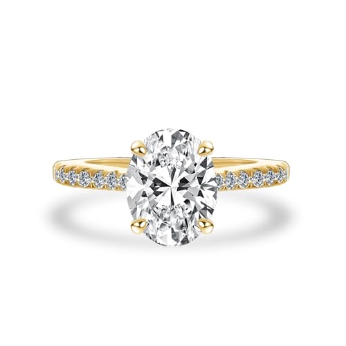 2.0CT Oval Cut Moissanite Engagement Ring, Lab Created D Color VV...