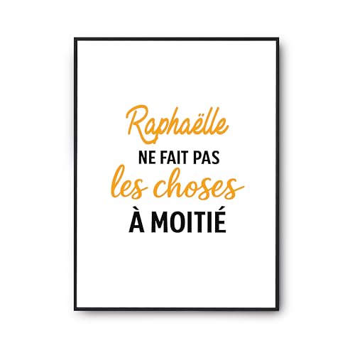 Décoration murale salon affiche Raphaëlle humour pour personnaliser la maison