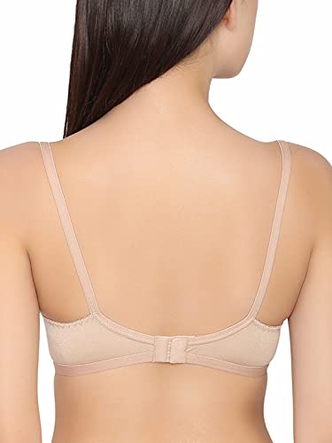Image of Clovia Women's Pack of 2 Cotton Non-Wired Full Coverage Spacer Cup T-Shirt Bra- Black & Beige
