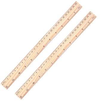2 Pack Ruler. Amazon 2 Pack Wooden Ruler, 12 Inch/30cm, Double-Side, Solid Wood, Polished ...