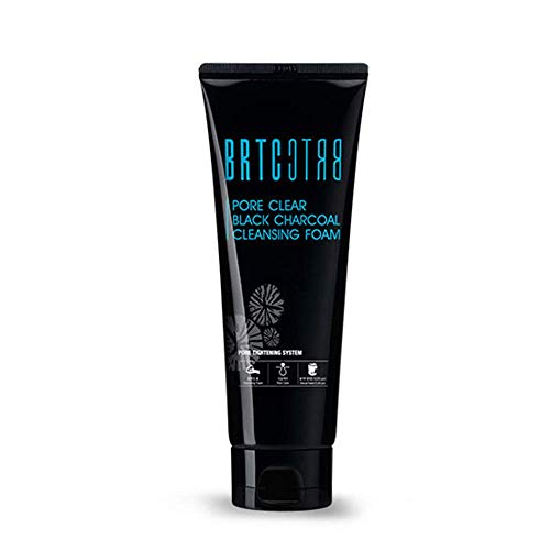 BRTC Pore Clear Black Charcoal Cleansing Foam, 5.07 fl. oz, Contains real charcoal powder