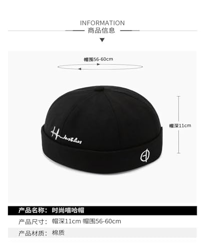 Sombrero sin ala para hombre y mujer gorro hip hop de algodón para primavera 7