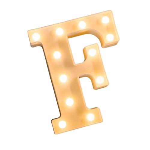 Image of Marquee F Alphabet Shaped LED Light Lamp | Decorative Wall Hanging for Birthday, Party, Wedding, Festive & Home Decor | Battery Operated Night Light (F)