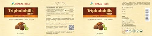 Image of Herbal Hills Triphala Tablets, (700 Tablets Pack) | Supports Healthy Digestion & Detox | Triphalahills Supplement For Constipation, Gut Cleanse & Metabolism | With Amla, Haritaki & Baheda Pack of 4