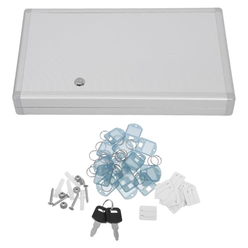 DIYEAH Organizador de Llaves con Cerradura de Aluminio Armario de Pared para 48 Llaves con Ganchos y Etiquetas Caja de Almacenamiento Montada en Pared para Oficina y Hogar Sistema