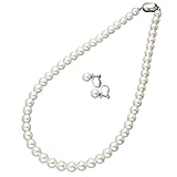 [KYOCERA] [京セラ] 真珠 パール ネックレスイヤリングセット K14ホワイトゴールド シルバー GIA認証真珠 7.5mm