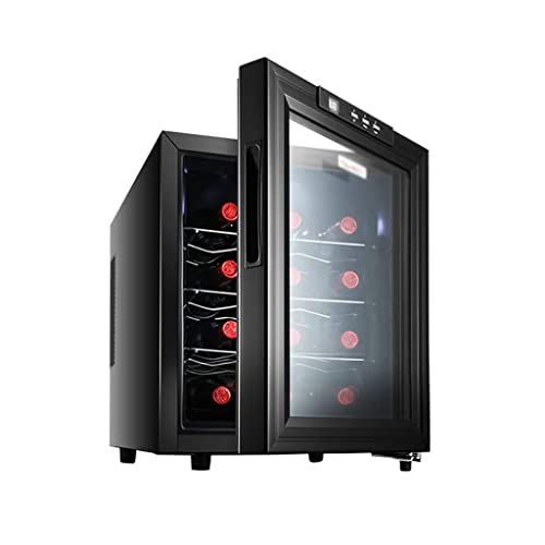 IUBGFTO Refrigerador para Vino - Refrigerador para Vino con encimera para Vino Tinto Blanco - Independiente - Botón táctil - Pantalla LED Enfriador de Vino para 12 Botellas