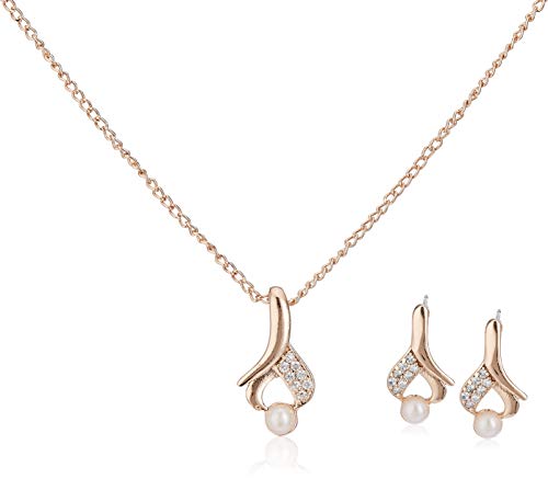 Estele Non-Precious Metal 24 Kt Rose Gold Plated CZ Parakeet Chain Necklaces for Women (Gold) (1) (B08CSF5LV5) Amazon Price History, Amazon Price Tracker