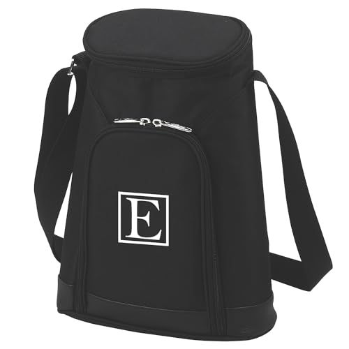 Picnic at Ascot Personalized Monogrammed Stylish 2 Bottle Insulated Wine Tote Bag with Cheese Board, Knife and Corkscrew