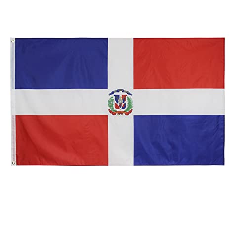 Stormflag Bandera República Dominicana 3x5ft/ 90x150cm poliéster 90g, 2 ojales de metal costura doble con ojal