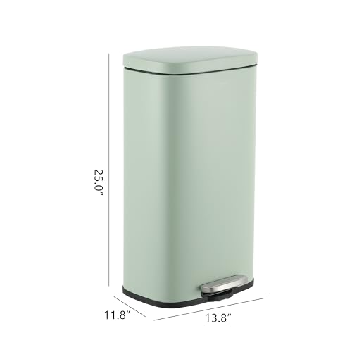 Image of happimess Curtis 8 Gal Step Trash Can Soft Close 25 inch, Pistachio Gelato