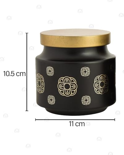 Image of CROCO JAR Premium Color Coated & Printed Design 600 ML REJOICE BLACK BUTTA WITH CAP-4 PCS