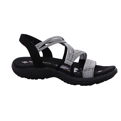 Skechers Skechers womens Reggae Slim - Skech Appeal Sandal, Black/White, 10 US