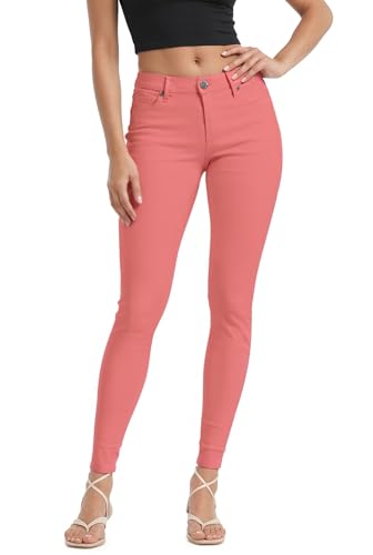 Hybrid & Company Femme Jeans en Denim Stretch Extensible 1 Corail